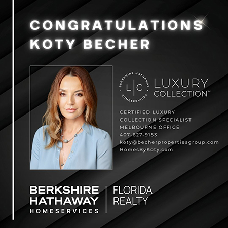 Florida Realty Real Estate Agent Koty Becher Received Luxury Collection Specialist Designation